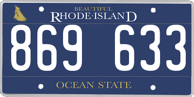 RI license plate 869633