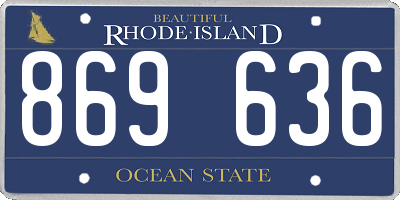RI license plate 869636