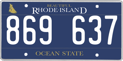 RI license plate 869637