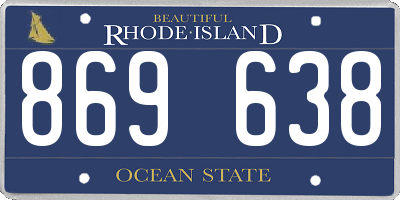 RI license plate 869638