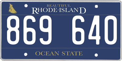 RI license plate 869640