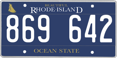 RI license plate 869642