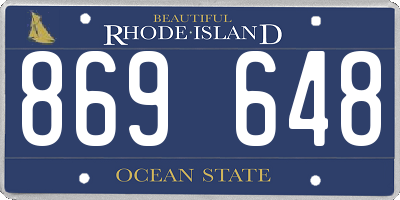 RI license plate 869648