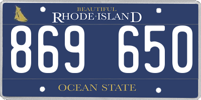RI license plate 869650