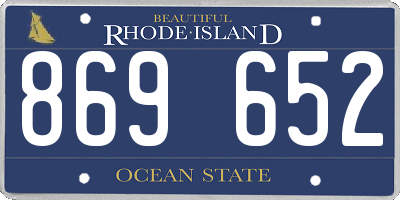 RI license plate 869652