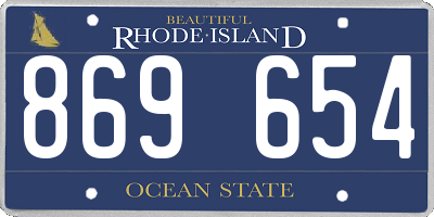 RI license plate 869654