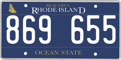 RI license plate 869655