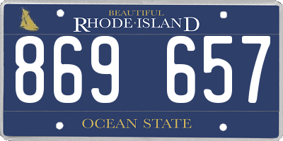 RI license plate 869657