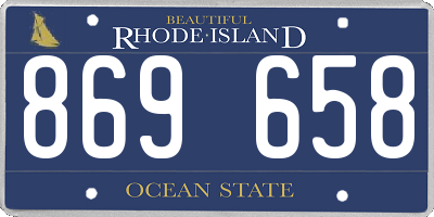 RI license plate 869658
