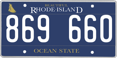RI license plate 869660