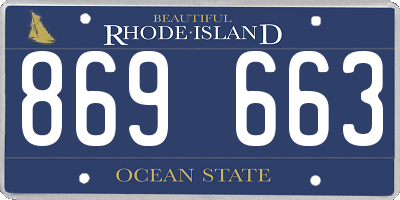 RI license plate 869663