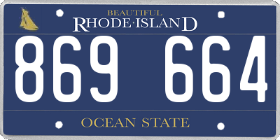 RI license plate 869664