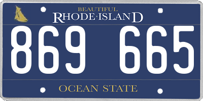 RI license plate 869665