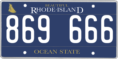RI license plate 869666