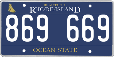 RI license plate 869669