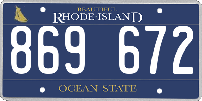 RI license plate 869672