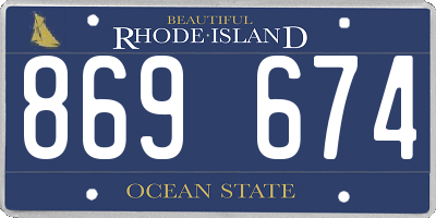 RI license plate 869674