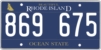 RI license plate 869675