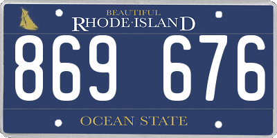 RI license plate 869676