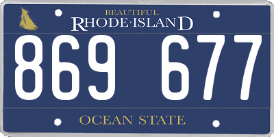 RI license plate 869677