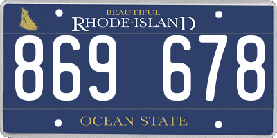 RI license plate 869678