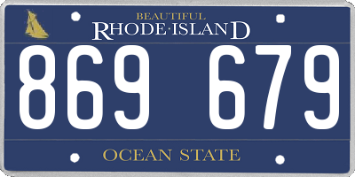 RI license plate 869679