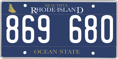 RI license plate 869680
