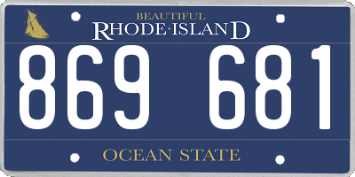 RI license plate 869681