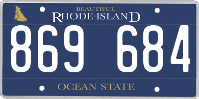 RI license plate 869684