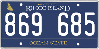 RI license plate 869685