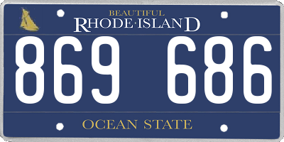 RI license plate 869686