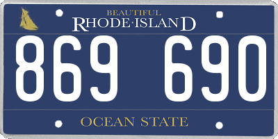 RI license plate 869690