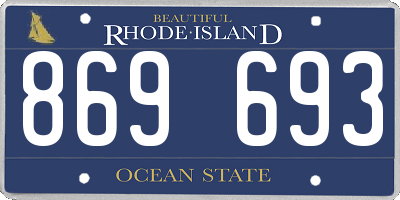RI license plate 869693