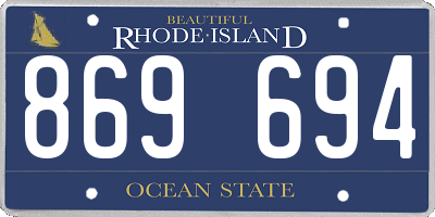 RI license plate 869694