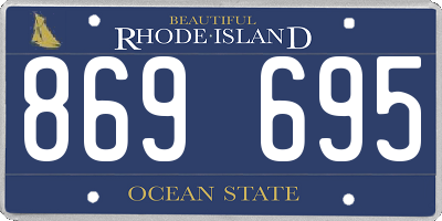 RI license plate 869695