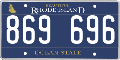 RI license plate 869696