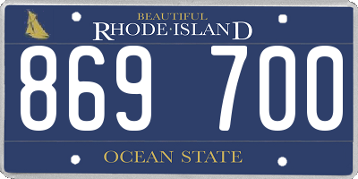 RI license plate 869700