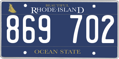 RI license plate 869702