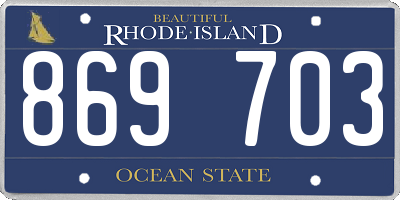 RI license plate 869703