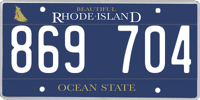 RI license plate 869704