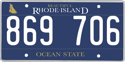 RI license plate 869706