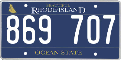 RI license plate 869707