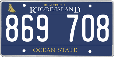RI license plate 869708