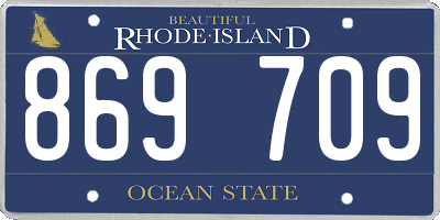 RI license plate 869709