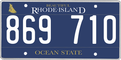 RI license plate 869710