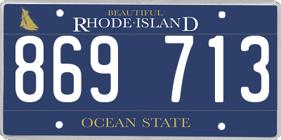 RI license plate 869713