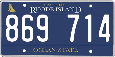 RI license plate 869714