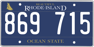 RI license plate 869715