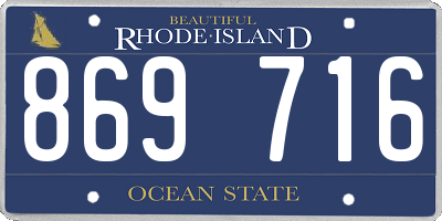 RI license plate 869716