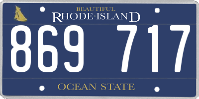 RI license plate 869717